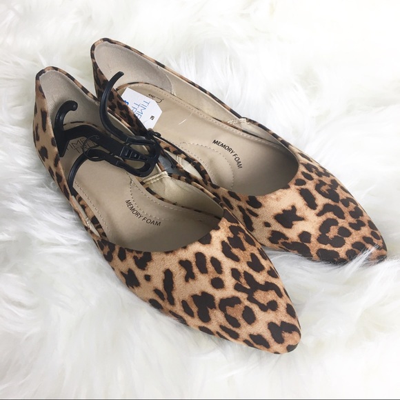Time and Tru Shoes - Time And Tru Point Ballet Flats Animal Print Shoes